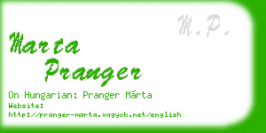 marta pranger business card